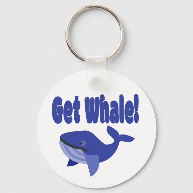 Get Whale, Get Well Funny Pun Key Ring (Front)