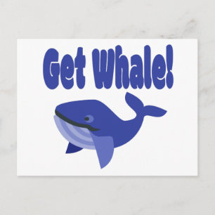 Get Whale, Get Well Funny Pun Postcard