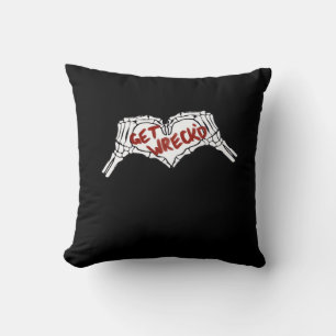 Get Wrecked Skeleton Hand Heart Classic Cushion