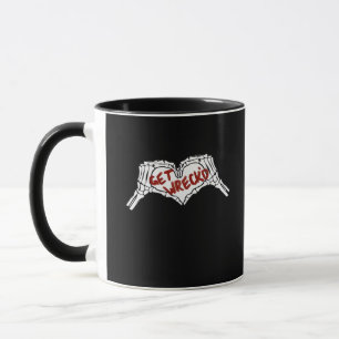 Get Wrecked Skeleton Hand Heart Classic Mug
