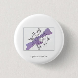 Get Your Bearings Island Compass Small Button Pin