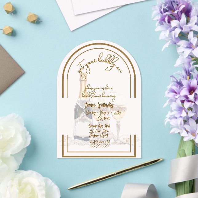 Get Your Bubbly On Wedding Shower Acrylic Invitations (Insitu (Wedding))