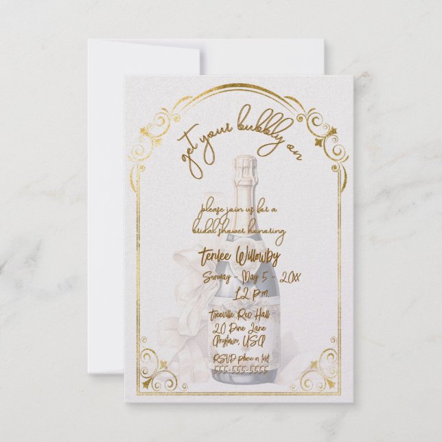 Get Your Bubbly On Wedding Shower Invitation (Front)