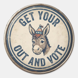 Get Your Butt out and Vote Funny Political Classic Round Sticker