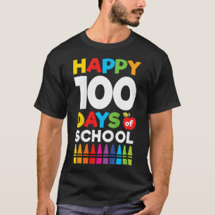 Get Your Crayon Boys Girls Kids 100 Days Of School T-Shirt