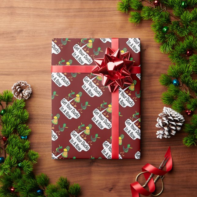 Get Your Ducks In A Row Wrapping Paper (Holiday Gift)