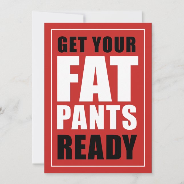 Get Your Fat Pants Ready Friendsgiving (RED) Invitation (Front)