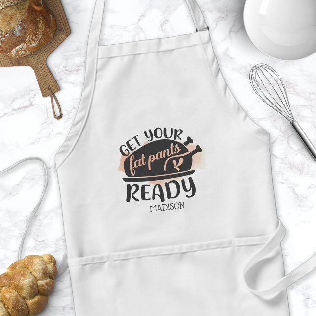 Get Your Fat Pants Ready Watercolor Quote Standard Apron (Creator Uploaded)