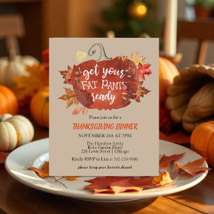 Get Your Fat Pants Thanksgiving Budget Invitation 