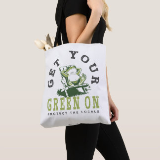Get Your Green On Fun Frog Eco-Friendly  Tote Bag