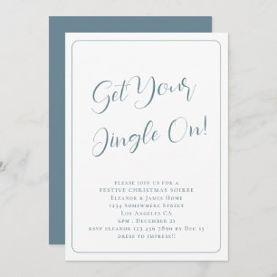 Get Your Jingle On Winter Blue Christmas Party Invitation