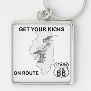 Get your kicks on Illinois Route 66 Key Ring