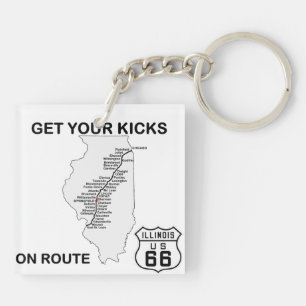 Get your kicks on Illinois Route 66 Key Ring