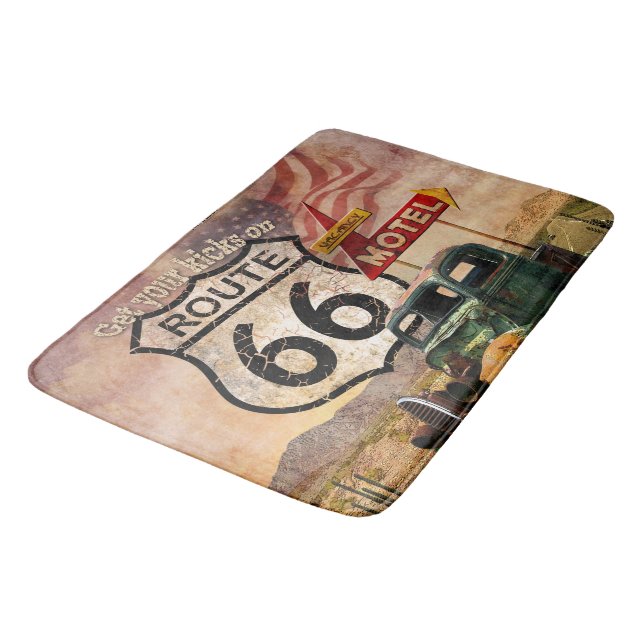 Get your Kicks on Route 66 Bath Mat (Angled)