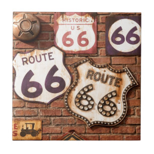 Get Your Kicks On Route 66 Ceramic Tile