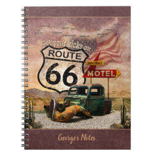 Get your Kicks on Route 66 (customisable) Notebook
