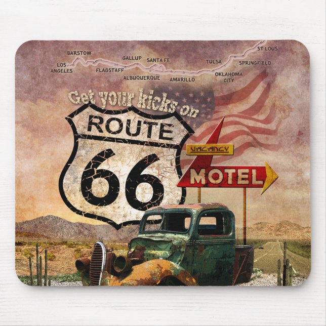Get your Kicks on Route 66 Mouse Pad (Front)