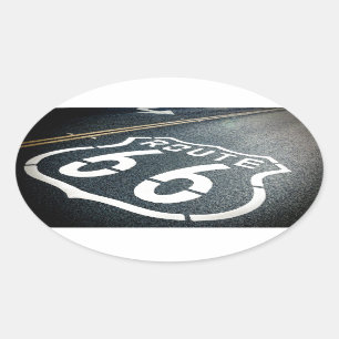 Get Your Kicks On Route 66 Oval Sticker