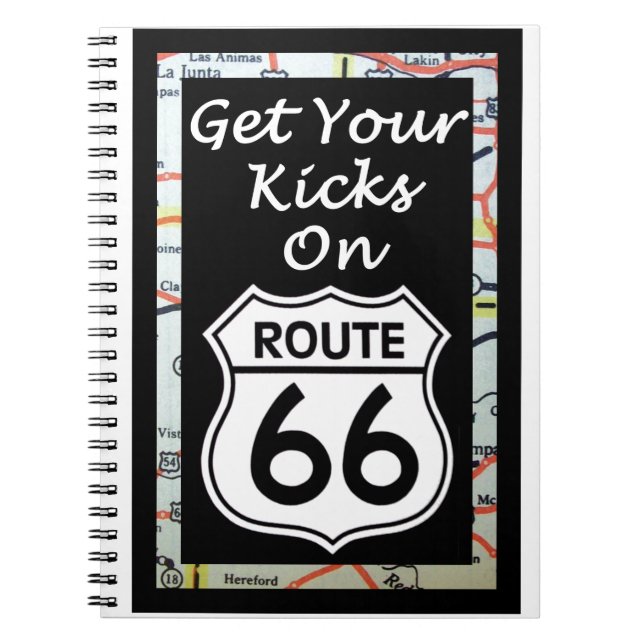 Get Your Kicks On Route 66 With Map Notebook (Front)