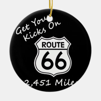 get_your_kicks on US Route 66 Ceramic Tree Decoration