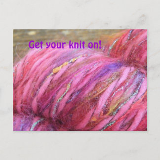 Get your knit on! postcard
