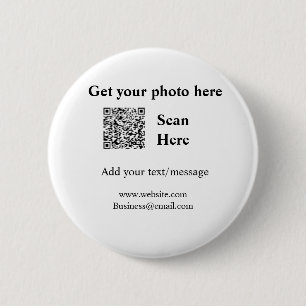 Get your photo scan QR add website email address d 6 Cm Round Badge