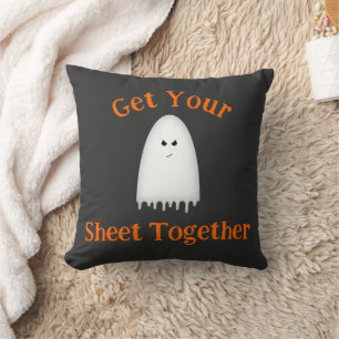 Get Your Sheet Together Halloween Ghost  Cushion