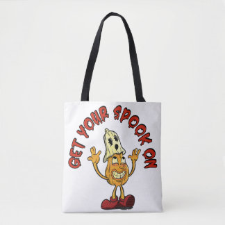 Get Your Spook On retro pumpkin mascot Tote Bag