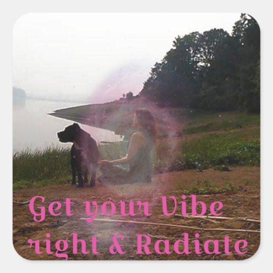 Get your vibe right square sticker