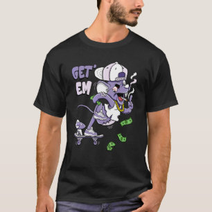 Get'em Rocket Skateboard Mouse Pure Violet 11s T-Shirt