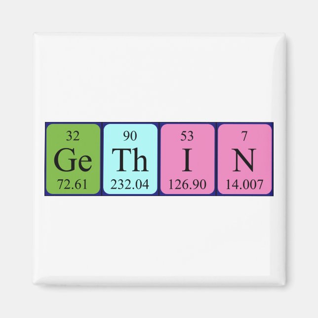 Gethin periodic table name magnet (Front)