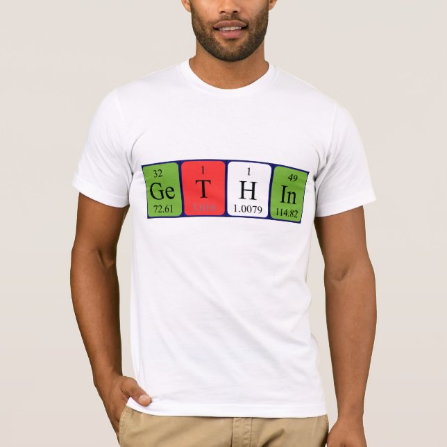 Gethin periodic table name shirt (Front)