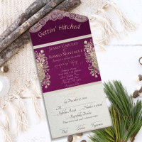 Gettin' Hitched Ribbon & Lace - Plum