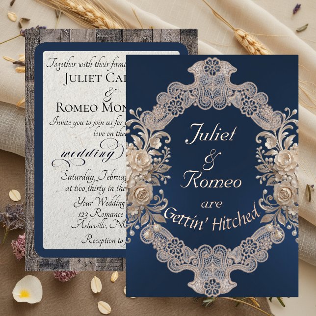 Gettin' Hitched Wood & Lace - Blue (Creator Uploaded)