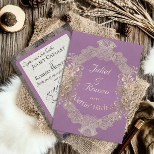 Gettin' Hitched Wood & Lace - Lavender