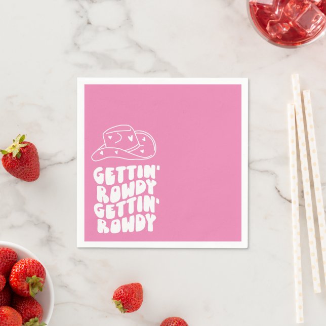 Gettin' Rowdy Country Bachelorette Party Napkin (Insitu)
