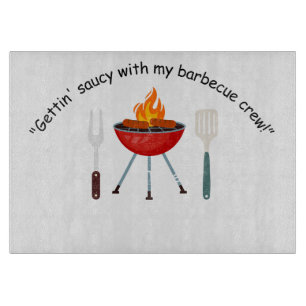 Gettin saucy with my bbq crew cutting board