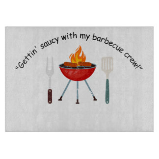 Gettin saucy with my bbq crew cutting board