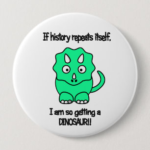 Getting a Dino 10 Cm Round Badge