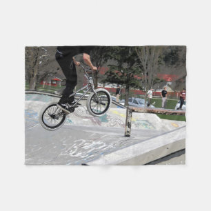 "Getting Air" BMX Rider Fleece Blanket