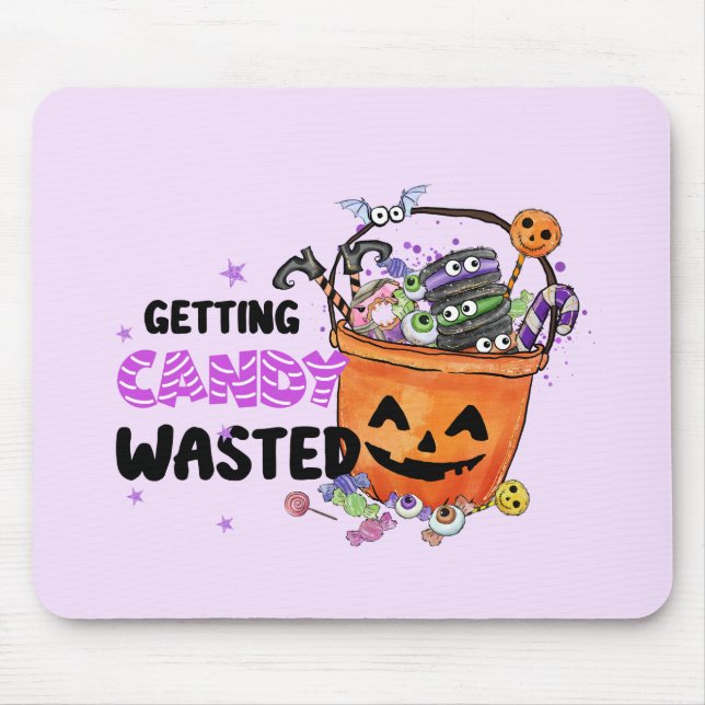 Getting Candy Wasted – Jack-o'-Lantern Basket Mouse Pad (Front)