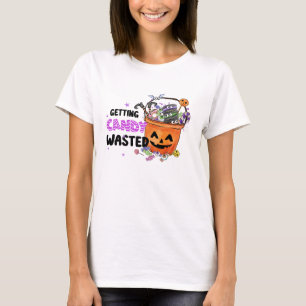 Getting Candy Wasted – Jack-o'-Lantern Basket T-Shirt
