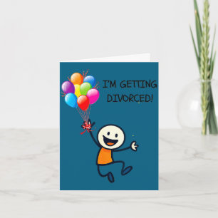 Getting divorced stick figure happy person card