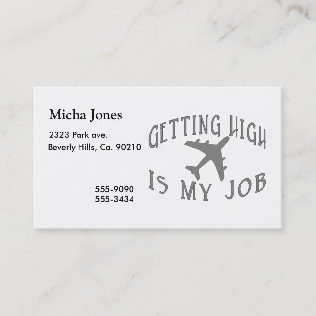 Getting High Airline Pilot Business Card (Front)