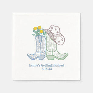 Getting Hitched Bachelorette Rodeo Cowgirl Napkin