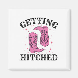 Getting Hitched Bride Groom Wedding Bachelorette P Magnet
