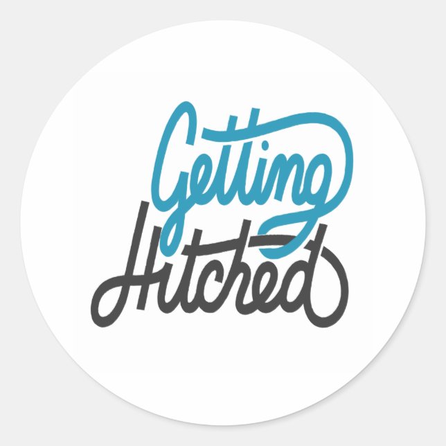 Getting Hitched Classic Round Sticker (Front)
