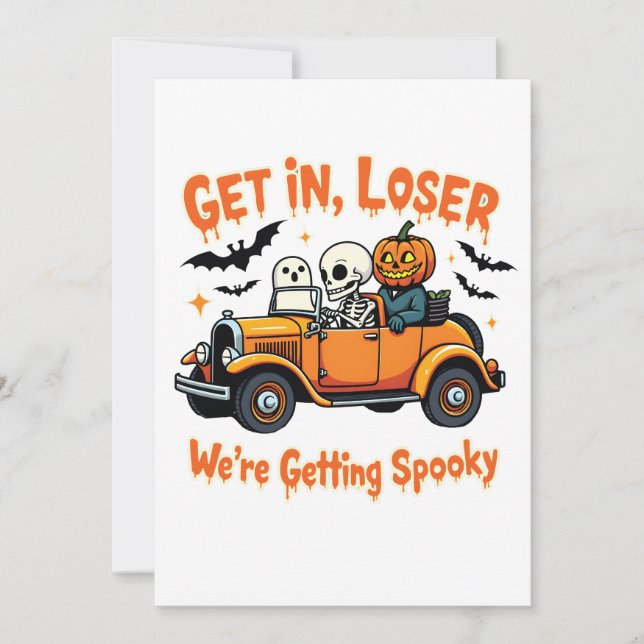 Getting Loser We're Getting Spooky Halloween  Invitation (Front)