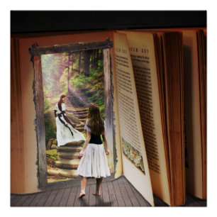 Getting Lost in imagination while reading book Poster