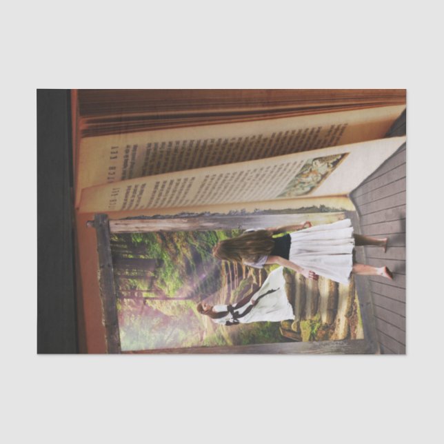 Getting Lost in imagination while reading book Tissue Paper (Front)